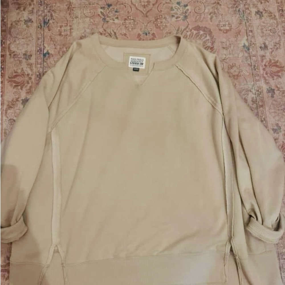 American Eagle Beige Crewneck Sweatshirt
